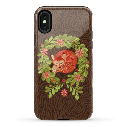 Sleeping Fox Wreath Phone Case